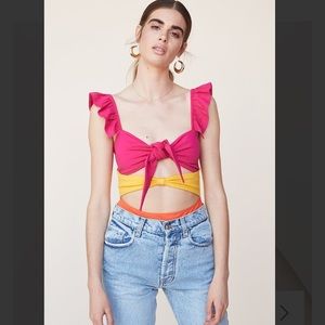 Revolve LPA Double Knot Bodysuit with Ruffle